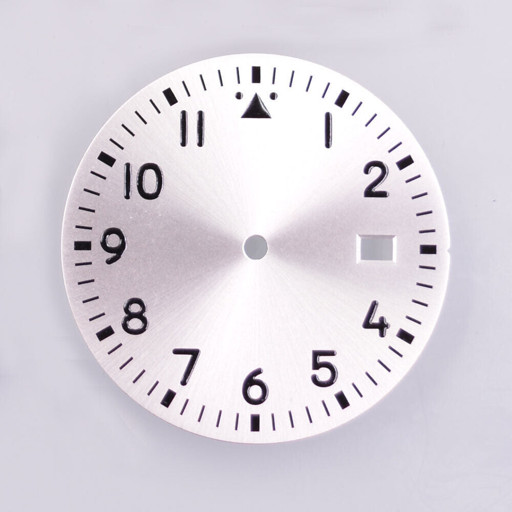 Green luminous 33.80mm watch dial compatible with NH35/35A NH36/36A movements, ideal for watch repair.