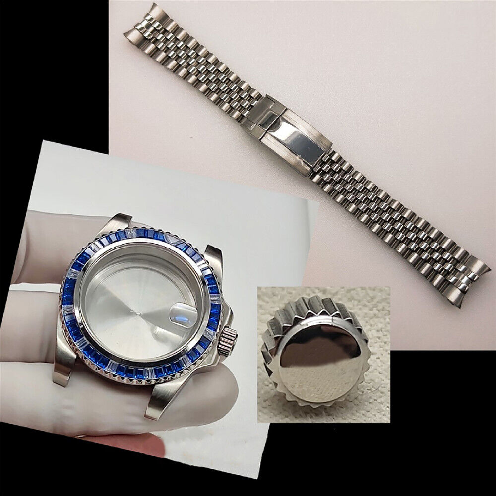 Sleek Jewelled 41MM 316L Stainless Steel Bracelet Strap for NH35 watches, durable and stylish.