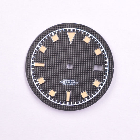 Green luminous 33.5mm watch dial for NH35/35A NH36/36A movements, ideal for watch repairs.