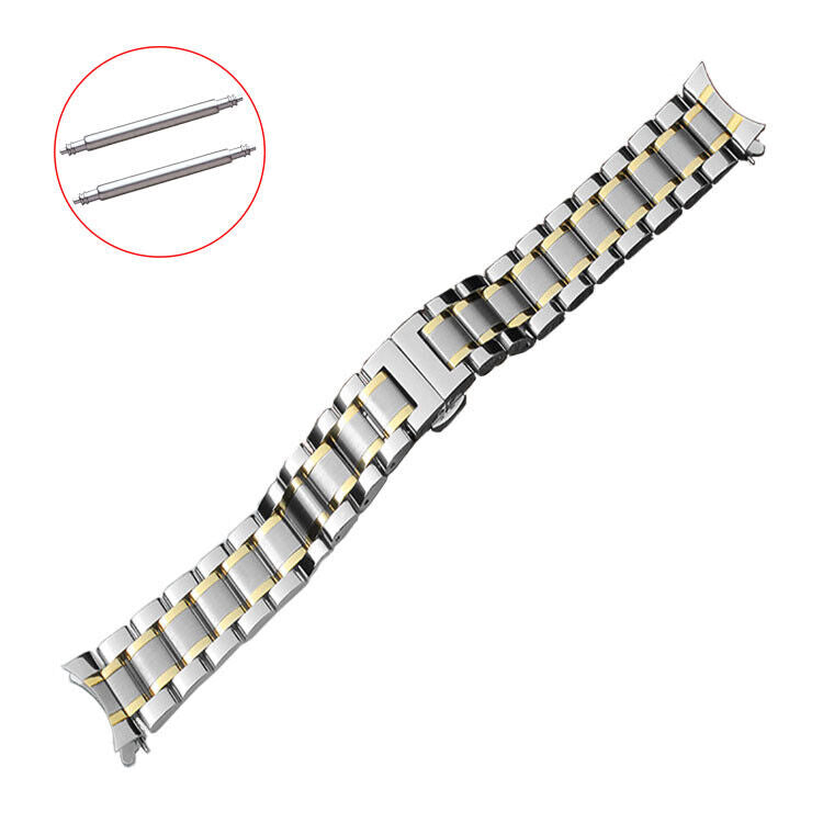 Bracelet de montre en acier à extrémité incurvée, 12-24 mm, bracelet papillon