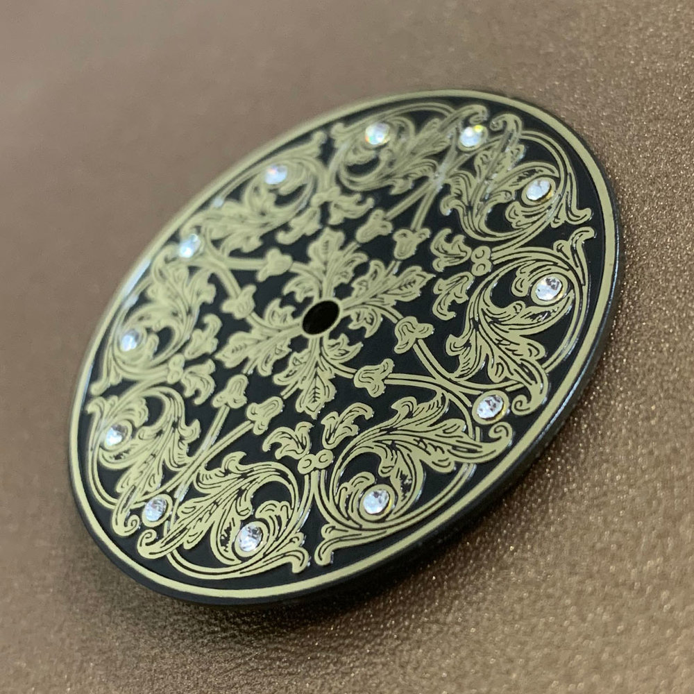 36mm 3D carved watch dial with intricate design for Swiss ETA 6497/6498, Seagull ST3600/ST3620 movements.