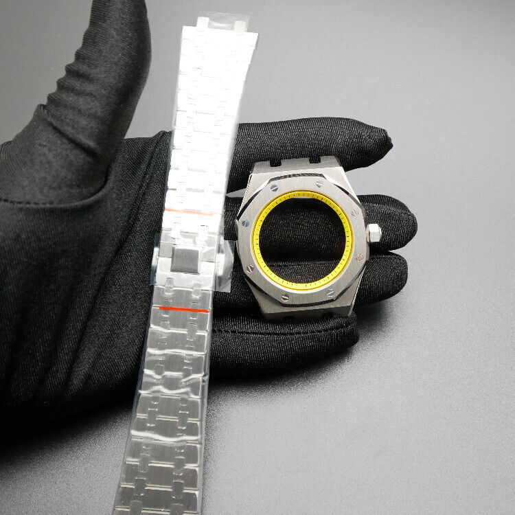42MM 316L stainless steel watch case and bezel for NH35/NH36/4R35 movement, durable and precise fit.
