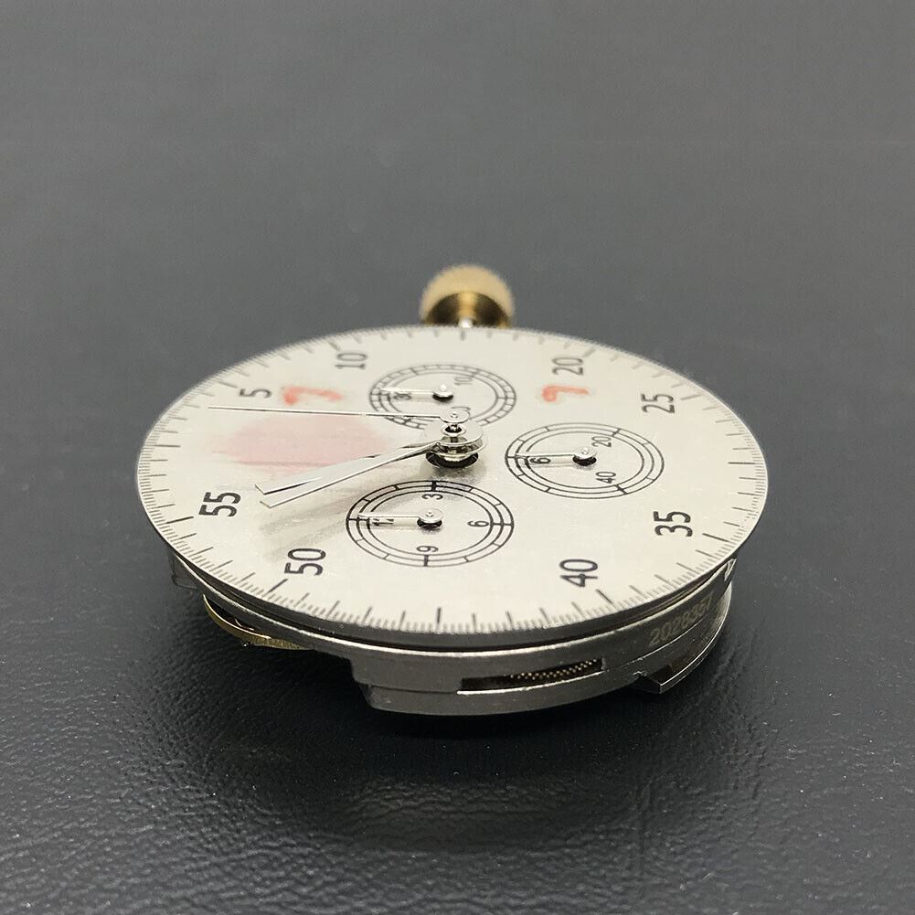 Asian 7750 Automatic Chronograph Movement by ETA showing 3, 6, and 9 o?clock layout for watch repair and assembly.