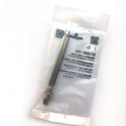 Bergeon 1842-18A pin vise with dual chucks for precise watch accessory repairs and adjustments