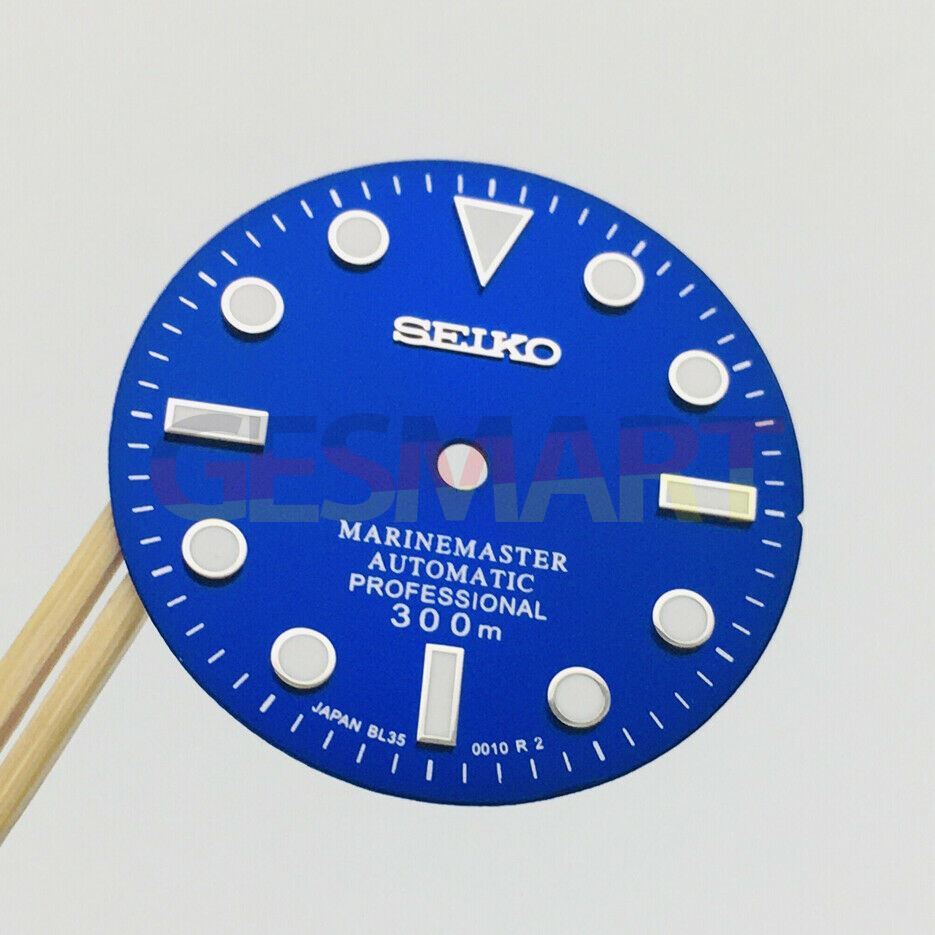 Watch Dial 28.5mm with luminous markers for NH35 movement, perfect for watch repairs and upgrades.