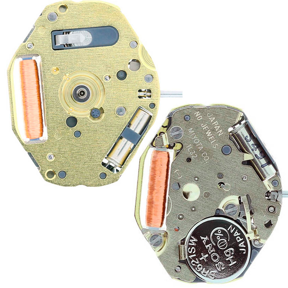Miyota 1L32 Japan Quartz Movement detail highlighting precise watch accessory craftsmanship.