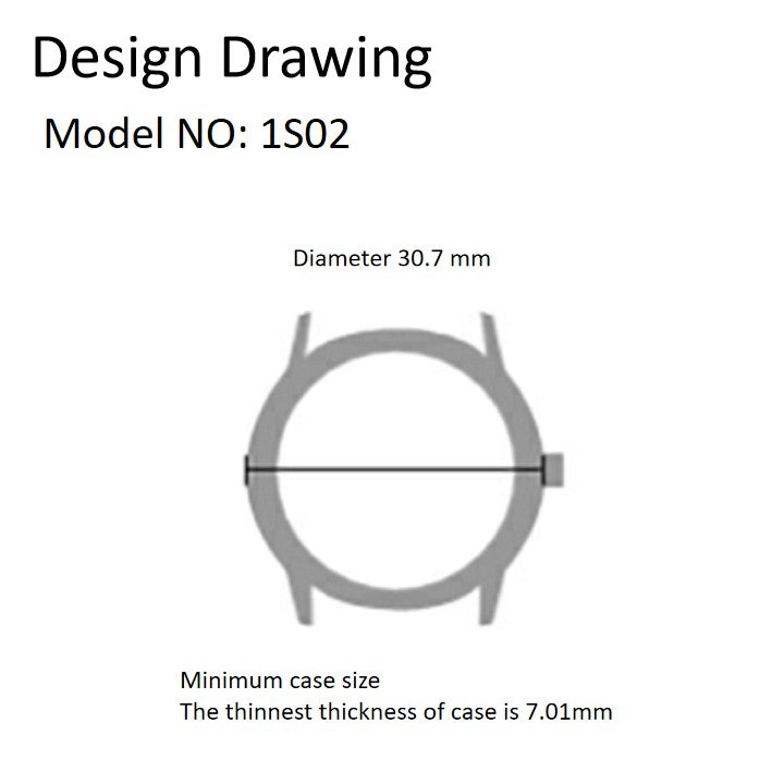 Miyota 1S02 Japan Quartz Movement highlighting precise craftsmanship for dependable watch accuracy.