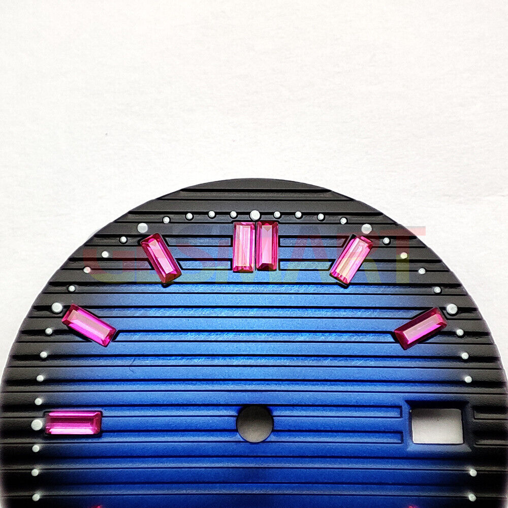 29.8mm Pink Imitation Gemstone Nail Blue Watch Dial for NH35 Movement