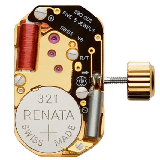 ETA 280.002 Swiss Movement Quartz Watch with 2 Hands, precision timekeeping by ETA.