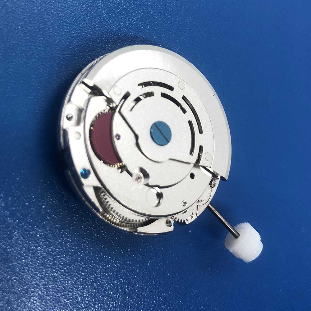 Mingzhu DG2813 silver automatic watch movement with 3-hand mechanical design for precise timekeeping.