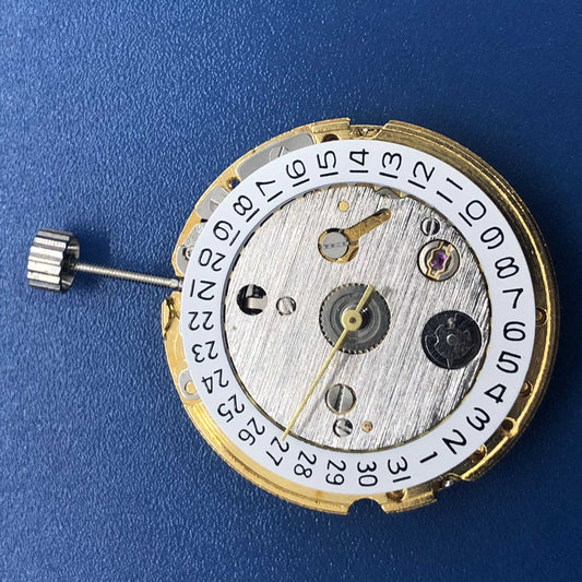 DG2813 automatic watch movement with 3 hands, single calendar, and hollowed-out design