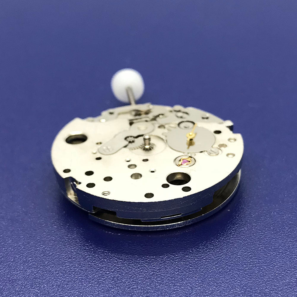 DG2813 silver automatic mechanical watch movement showcasing intricate gears, perfect for precise timekeeping and watch repairs.