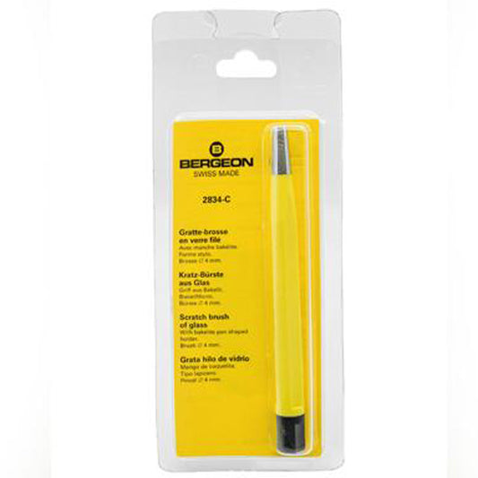 Bergeon 2834-C scratch brush with 10mm glass fibre bristles for watch accessory cleaning and polishing.