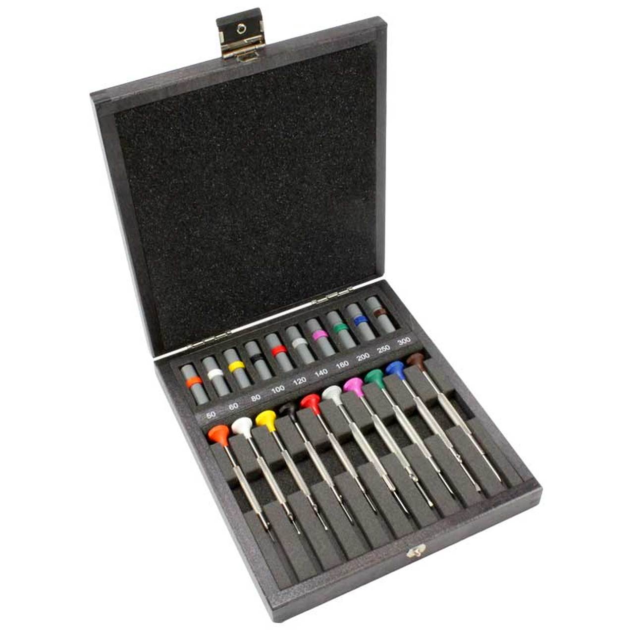 Bergeon 30081-A10 ergonomic 10-piece screwdriver set for precise watch repair and maintenance tools