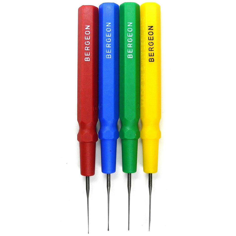 Bergeon 30102-P04 watch dip oiler set with precision tools for lubricating delicate watch parts.