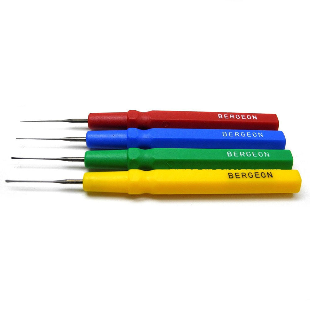 Bergeon 30102-P04 watch dip oiler set with precision tips for lubricating watch parts, ideal for repair pros.
