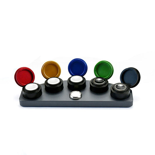 Die-cast Watch Oil Dip Oiler Stand with 5 covered oiler dishes, model 30180-A for precise watch maintenance.