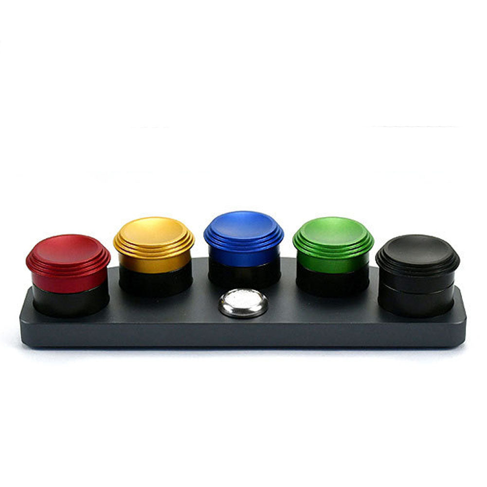 Die-cast oil dip oiler stand with 5 covered dishes, model 30180-A for watch maintenance precision.
