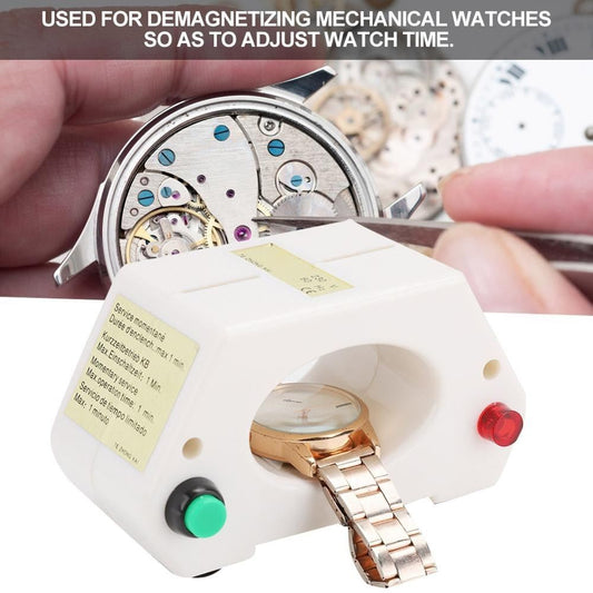 Mechanical Watch Demagnetizer, essential tool for precise watch repair and adjustment, 115-230V.