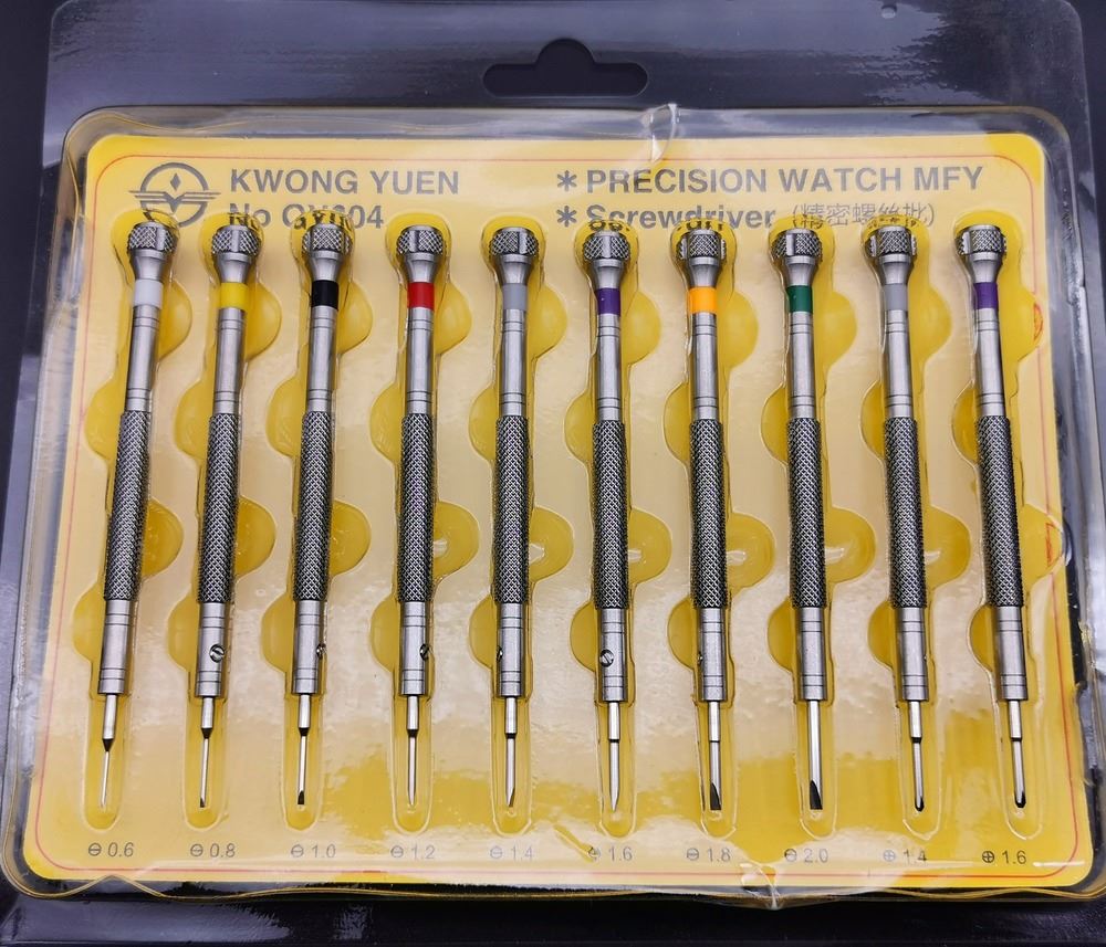 1. 10pcs 316# steel watch screwdriver set for precise watch repair tasks