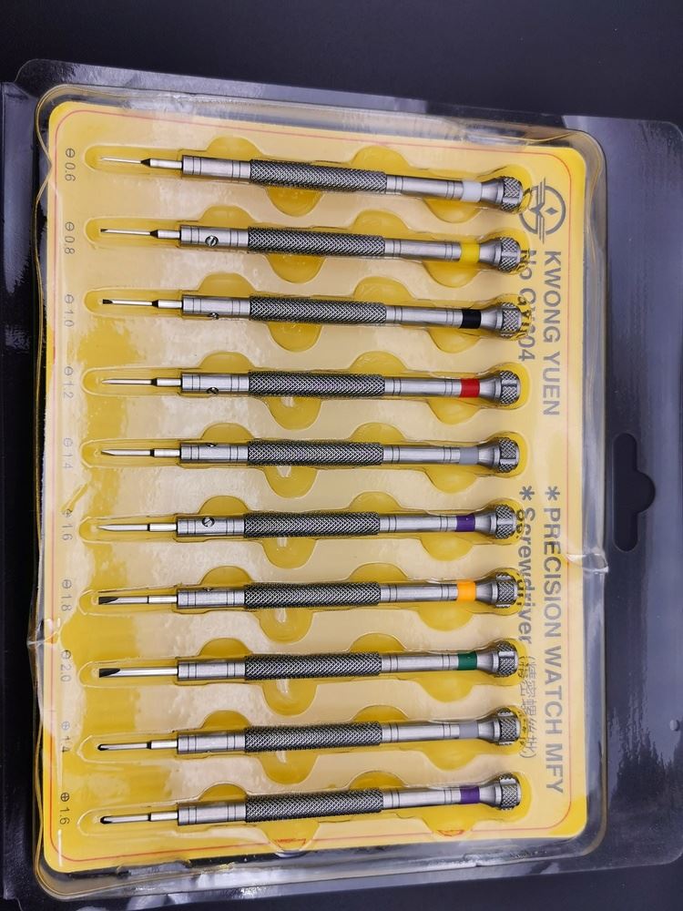 10pcs 316# steel watch screwdrivers, ideal for precise watch repair and adjustments.