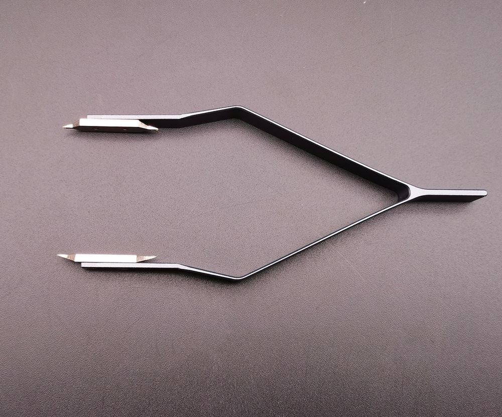 Precision stainless steel 7825 V Type spring bar tweezers, ideal for watch repair tasks.