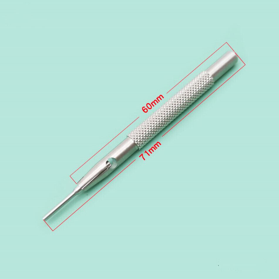 Multi-size punch needle tool for precise watch strap adjustment and cutting.
