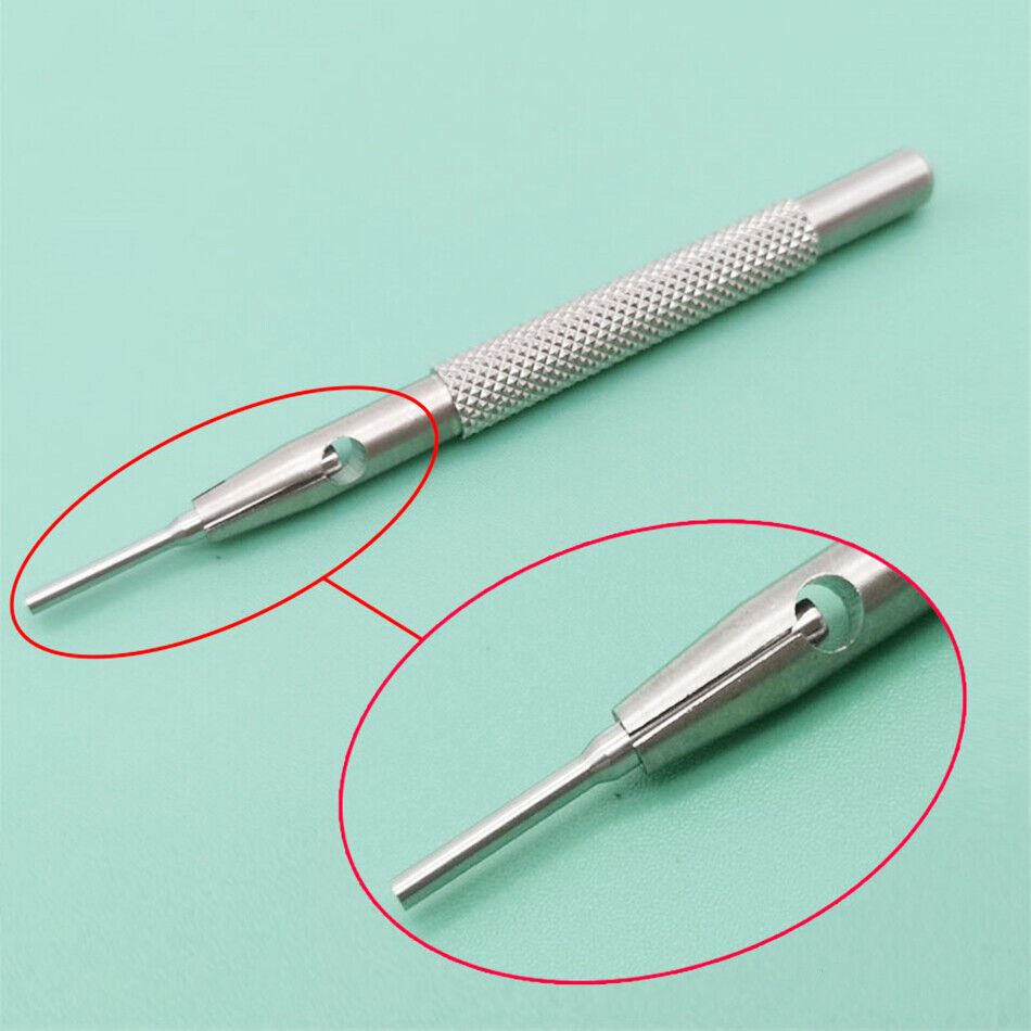 Multi-size watch strap punch tool, adjustable for precise leather strap hole adjustments.