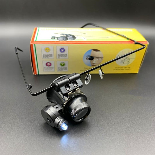 20X Eye magnifier with dual LED lights for precise watch repair