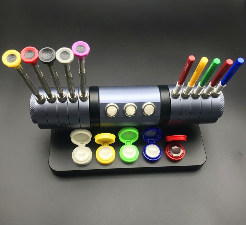 7011 watch repair tool set with screwdrivers, oiler, and alloy stand for precise watch accessory maintenance.