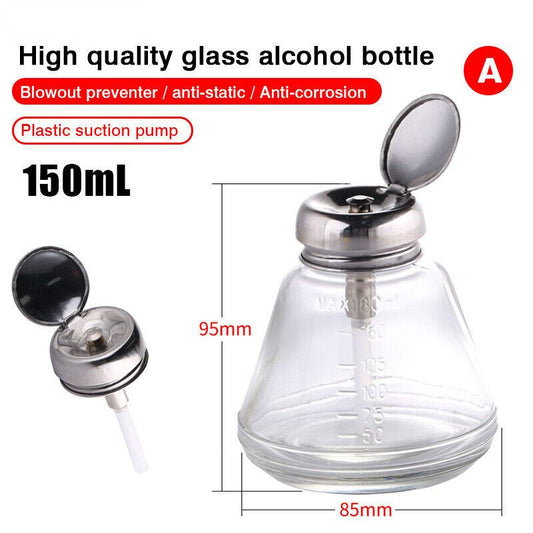 150ml press-type glass alcohol bottle for precise watch and phone repair cleaning