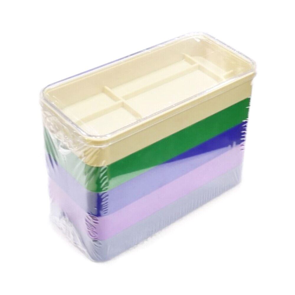 Multi-layer watch parts storage box with 5 compartments, ideal for organizing screws and hardware.