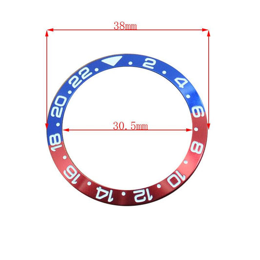 38mm ceramic watch bezel for GMT men's watch, durable repair part.