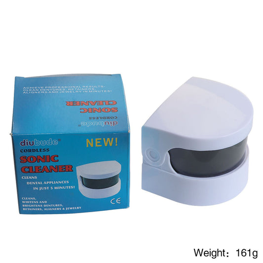 Mini ultrasonic cleaner for watches, jewelry, eyeglasses, and dentures cleaning.