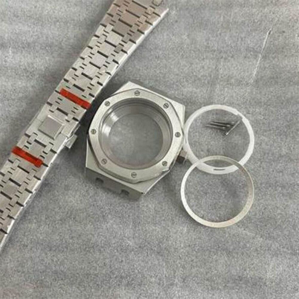 41mm watch case strap with chapter ring, waterproof sapphire glass for NH35 NH36 movement accessories.