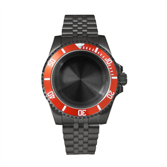 40mm sapphire glass watch case compatible with NH35/NH36 movement, durable and scratch-resistant design.