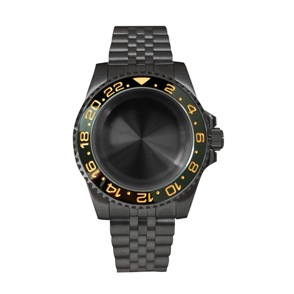 40mm Sapphire glass watch case, compatible with NH35/NH36 movement, durable sleek design.