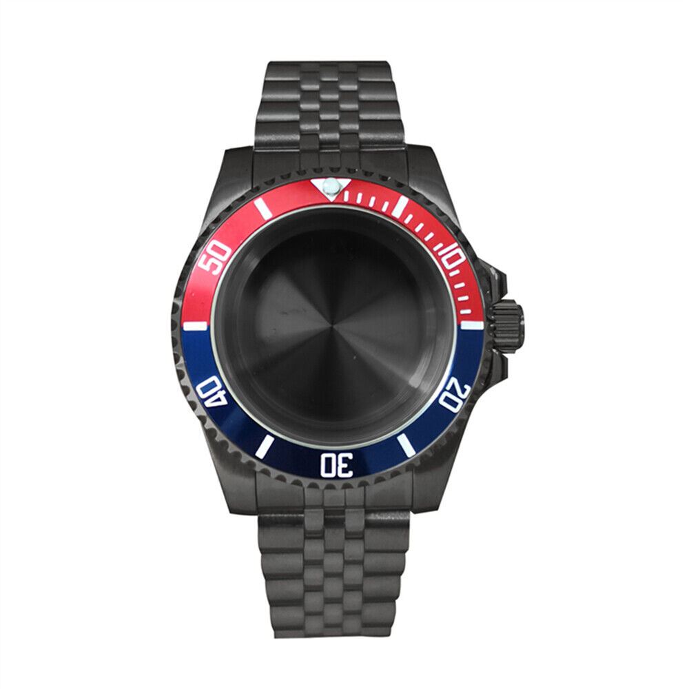 40mm Sapphire glass watch case compatible with NH35/NH36 movement, durable and sleek design.