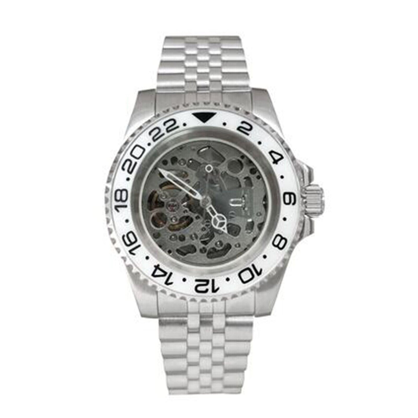 NH70 40mm stainless steel watch case, sapphire glass, hollow dial, luminous hands for night visibility