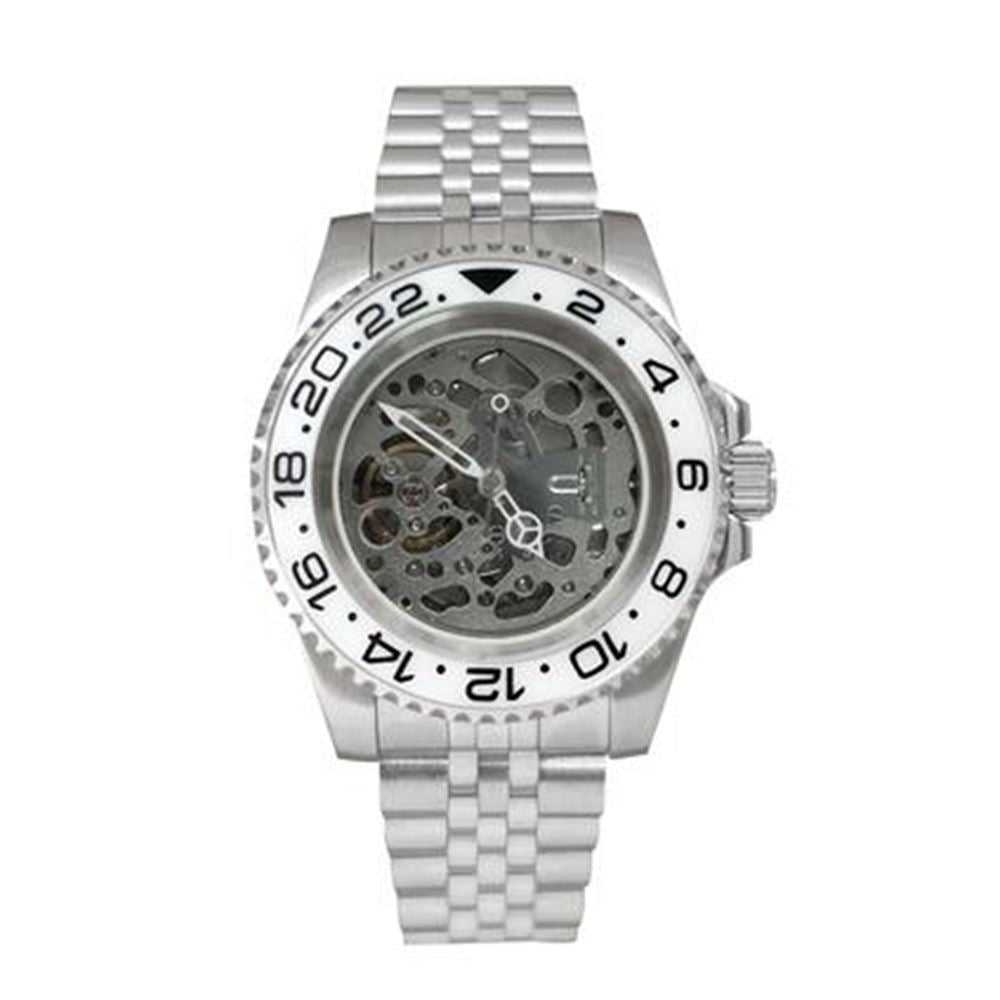 NH70 40mm stainless steel watch case, sapphire glass, hollow dial, luminous hands for night visibility