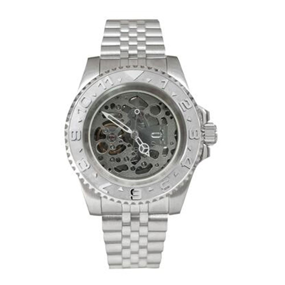 NH70 40mm stainless steel watch case, sapphire glass, hollow dial, luminous hands for night visibility