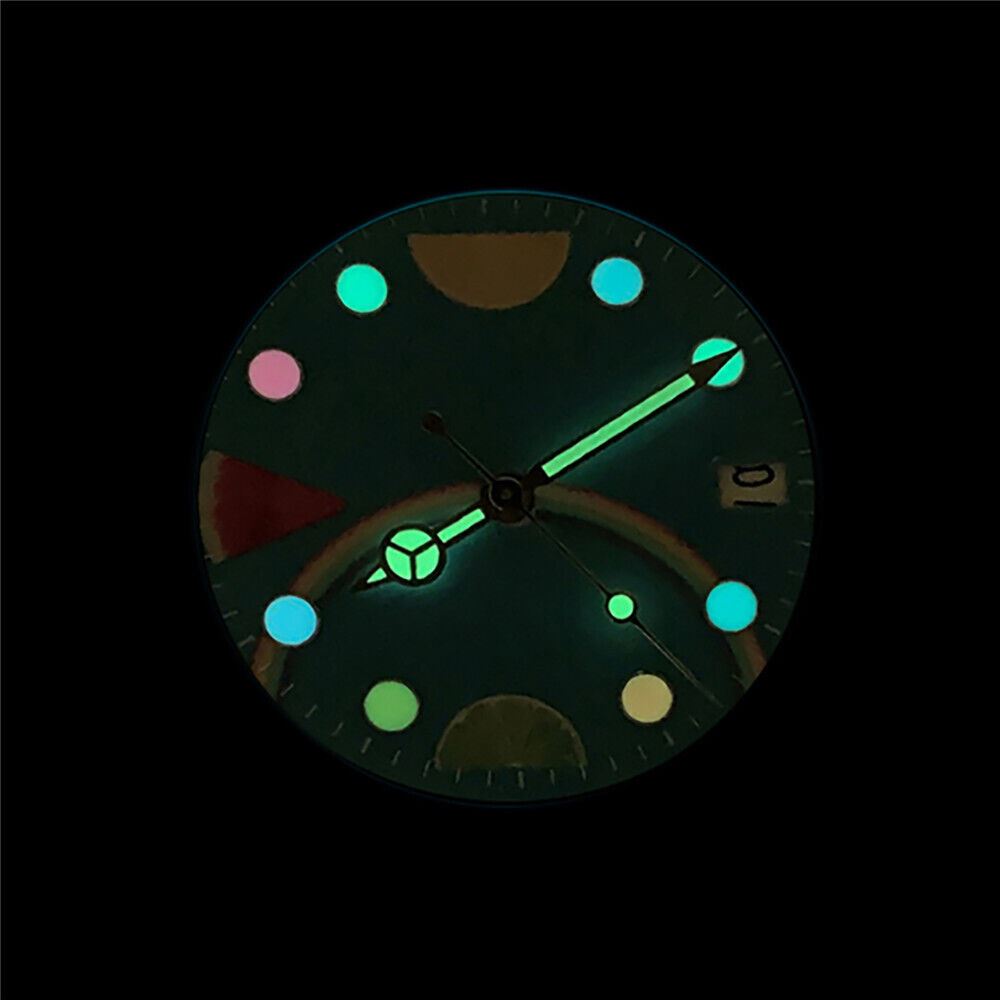 Luminous 40MM stainless steel watch case with sapphire glass and NH35 movement, perfect for watch enthusiasts.