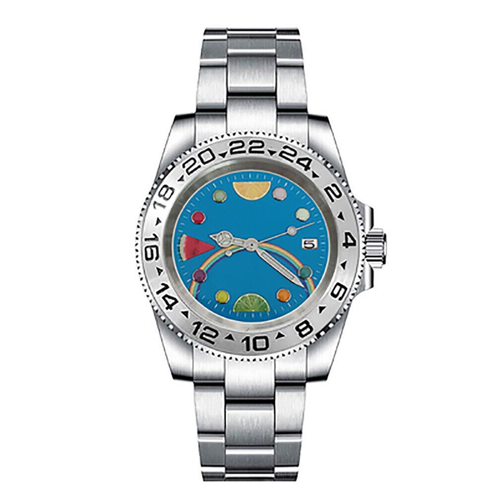 Luminous 40MM stainless steel watch case with sapphire glass, strap, and NH35 movement