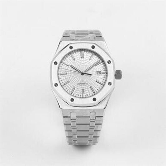 41mm men's mechanical watch case in stainless steel with NH35 movement and durable sapphire glass.