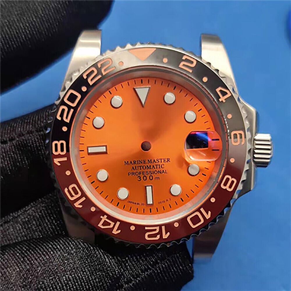 41MM waterproof diving watch case with dial and bezel, compatible with NH35/NH36 movement.