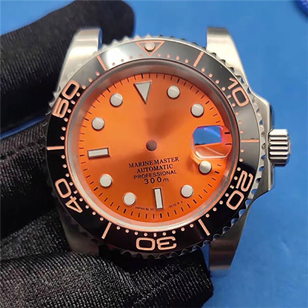 41MM waterproof diving watch case, dial, and bezel compatible with NH35/NH36 movement.