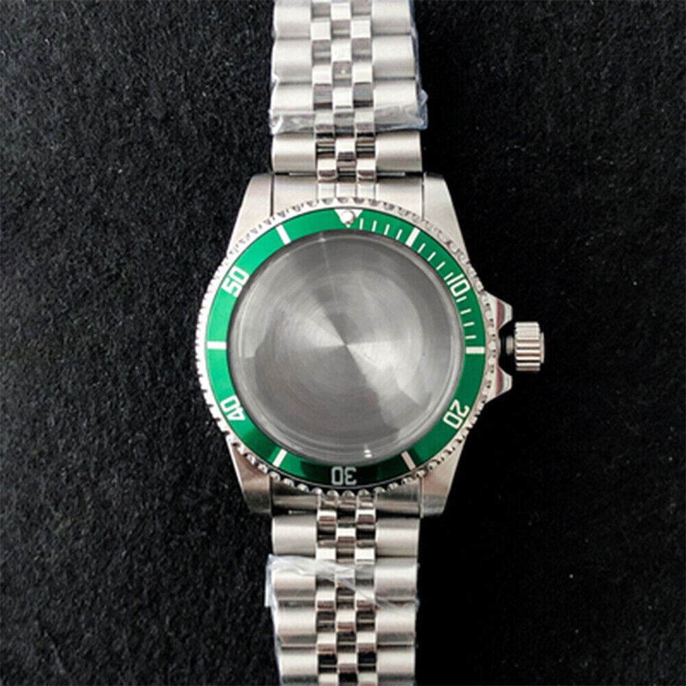 39.5mm stainless steel watch case with strap, durable design compatible with NH35/NH36.