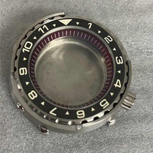 45MM stainless steel watch case with mineral glass, compatible with NH35/36 movements, durable accessory.