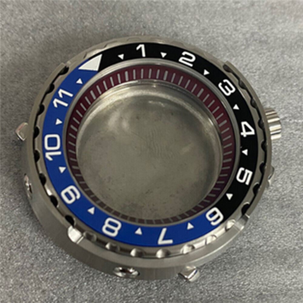 45MM stainless steel watch case with mineral glass, durable accessory for NH35/36 movement.