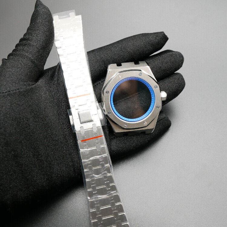42MM 316L stainless steel watch case and bezel for NH35/NH36/4R35 movement, durable and precise fit.
